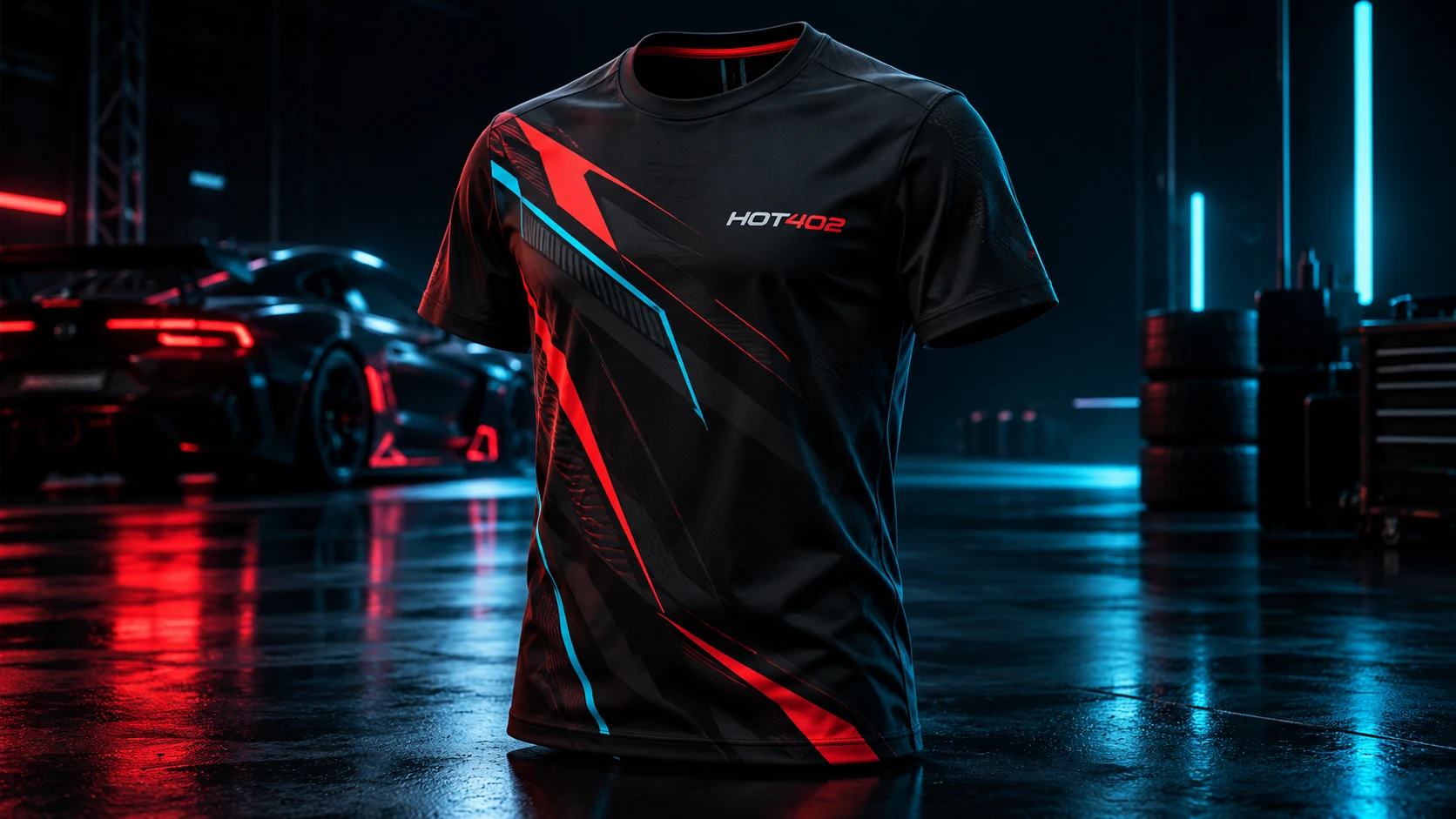Camiseta HOT402, ilustração de demonstração
